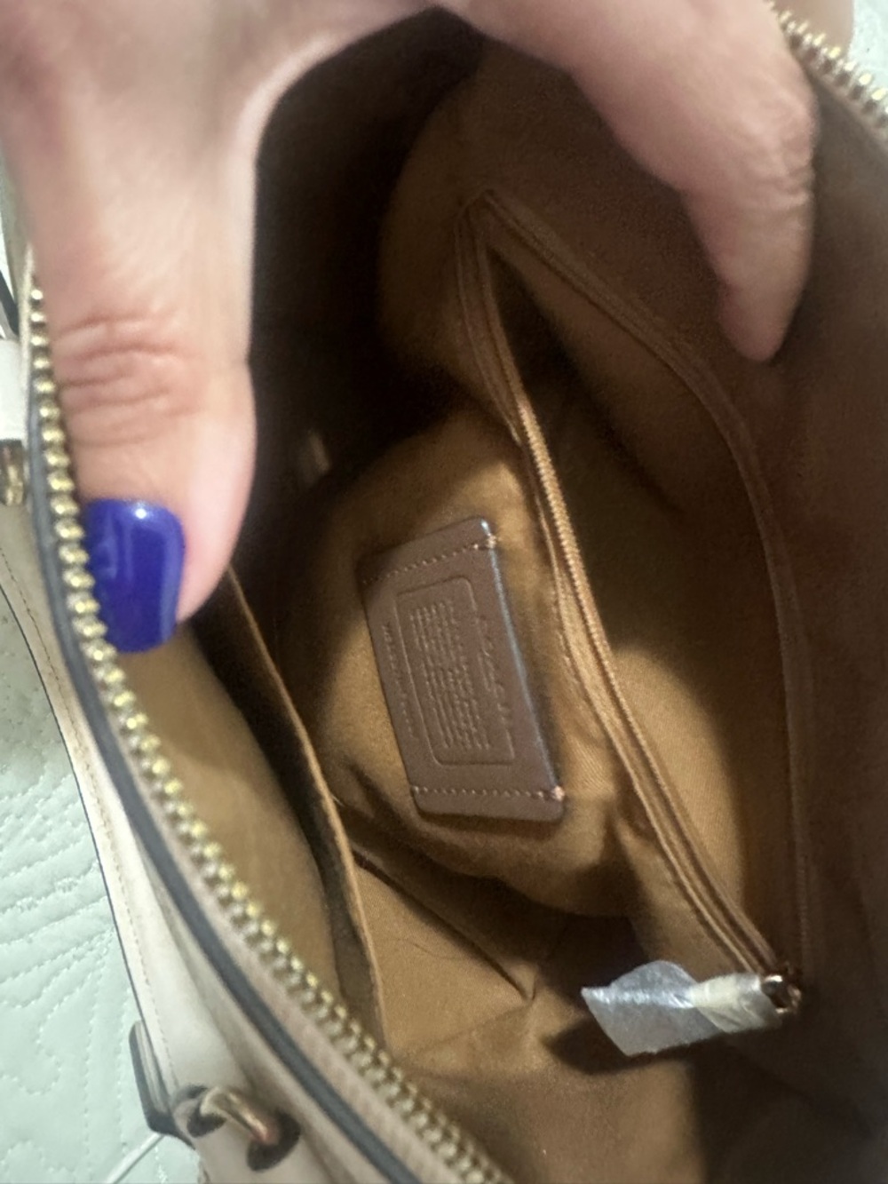 Coach Beige and Chalk Signature Canvas Satchel - Picture 13 of 13